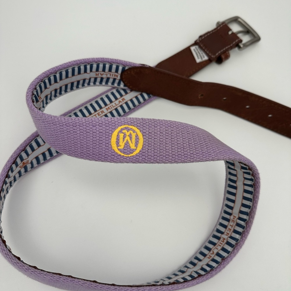 PETER MILLAR- Woven/Embroidered Golf Belt-40- with multiple colors M in purple - Picture 8 of 10